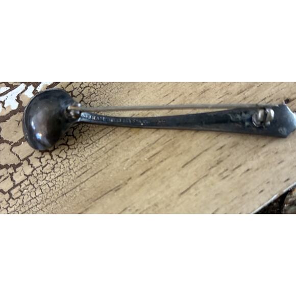 Vintage 1910 GORHAM STERLING SIlVER Tiny Salt spoon pin brooch - Picture 8 of 11